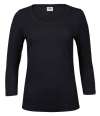 T460 460 Tee Jays Ladies Stretch 3/4 Sleeve T-Shirt Black colour image